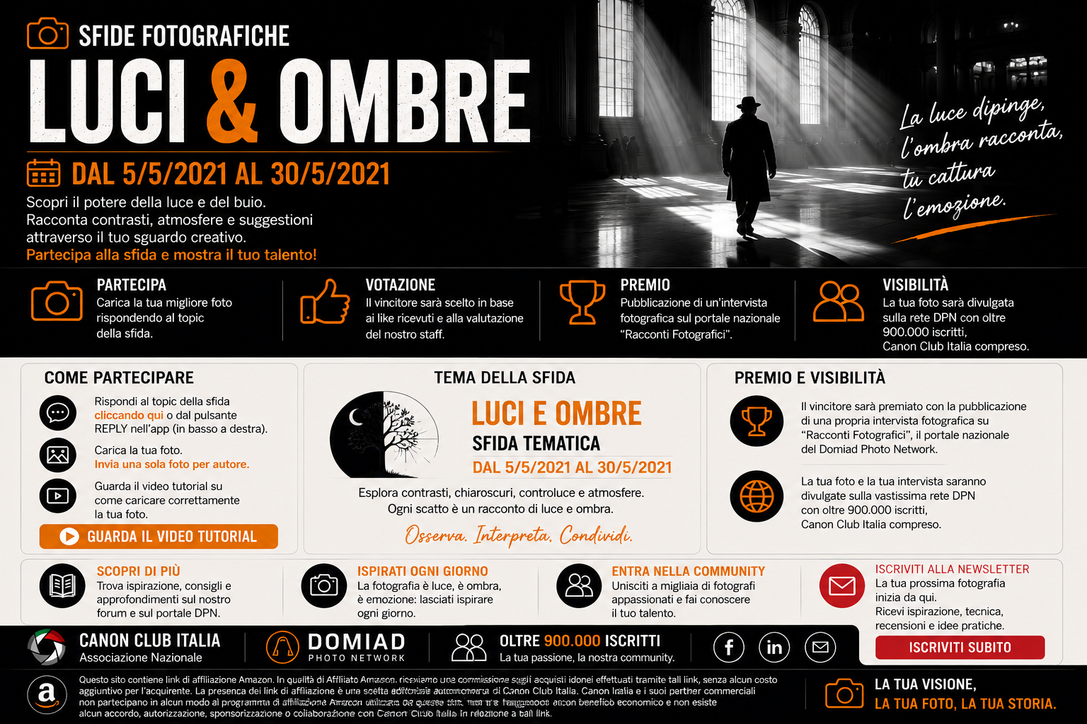 Sfide Fotografiche → LUCI E OMBRE  – dal 5/5/2021 AL 30/5/2021
