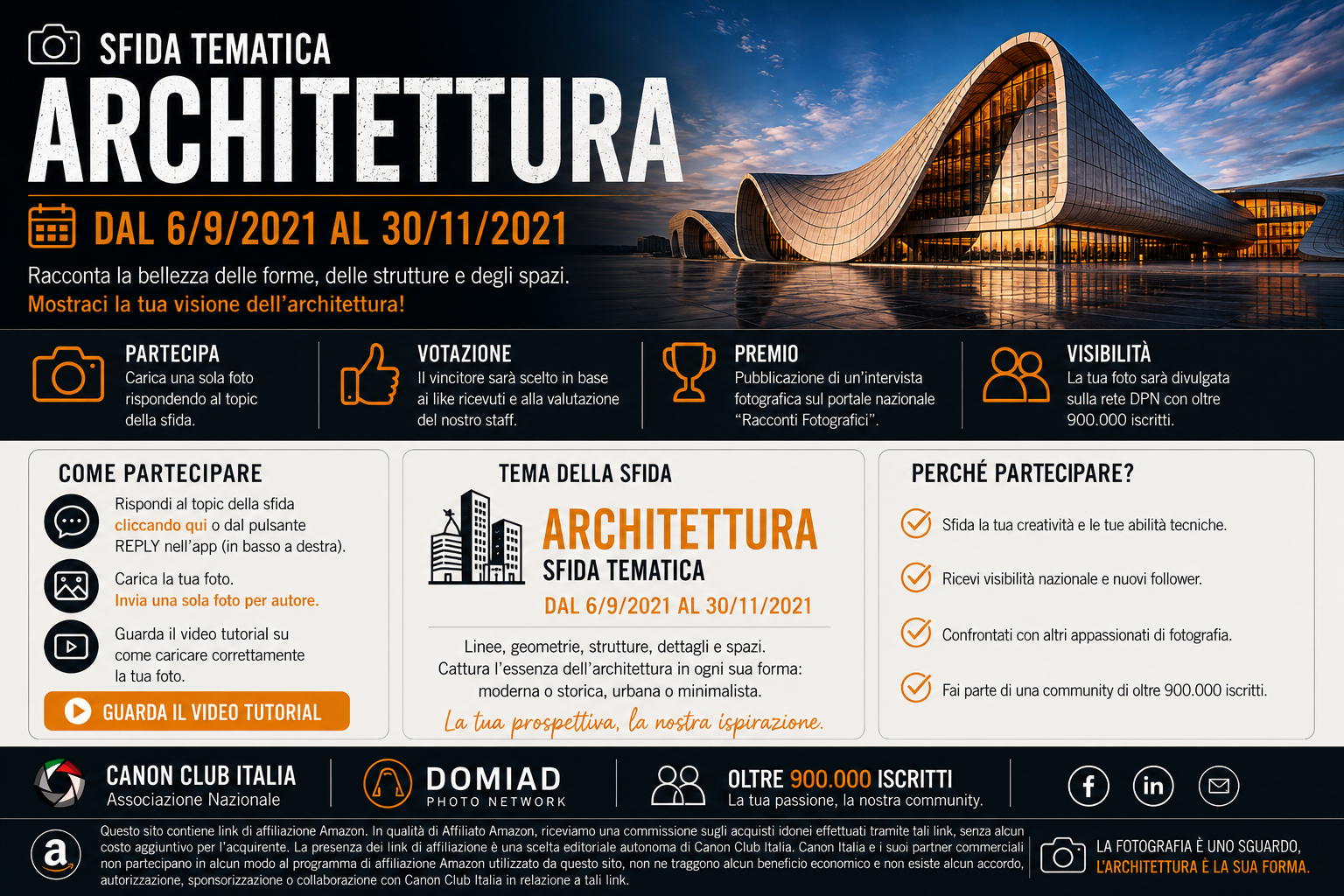 Sfida Tematica ARCHITETTURA – dal 6/9/2021 al 30/11/2021